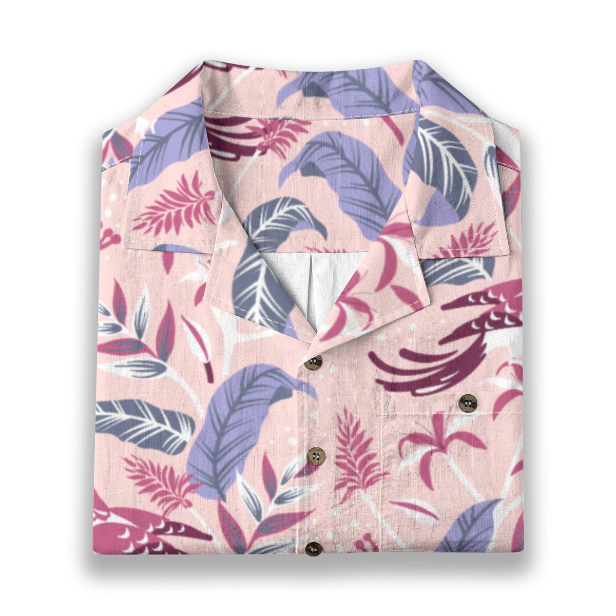"Tropical Avian Whispers" Hawaiian Shirt - 100% Cotton