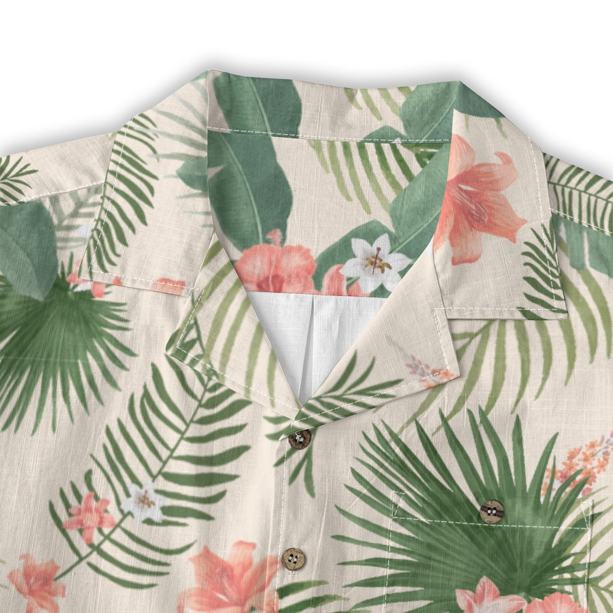 "Hibiscus Palm Oasis" Hawaiian Shirt - 100% Cotton