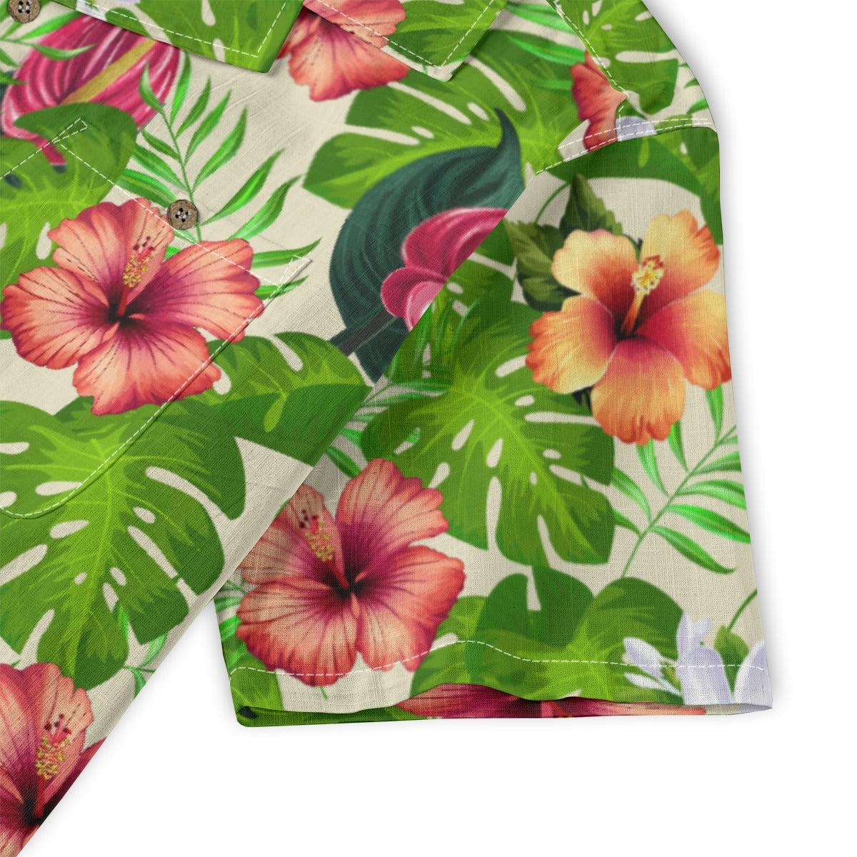 "Jungle Odyssey Hues: Beach Vibes" Hawaiian Shirt - 100% Cotton