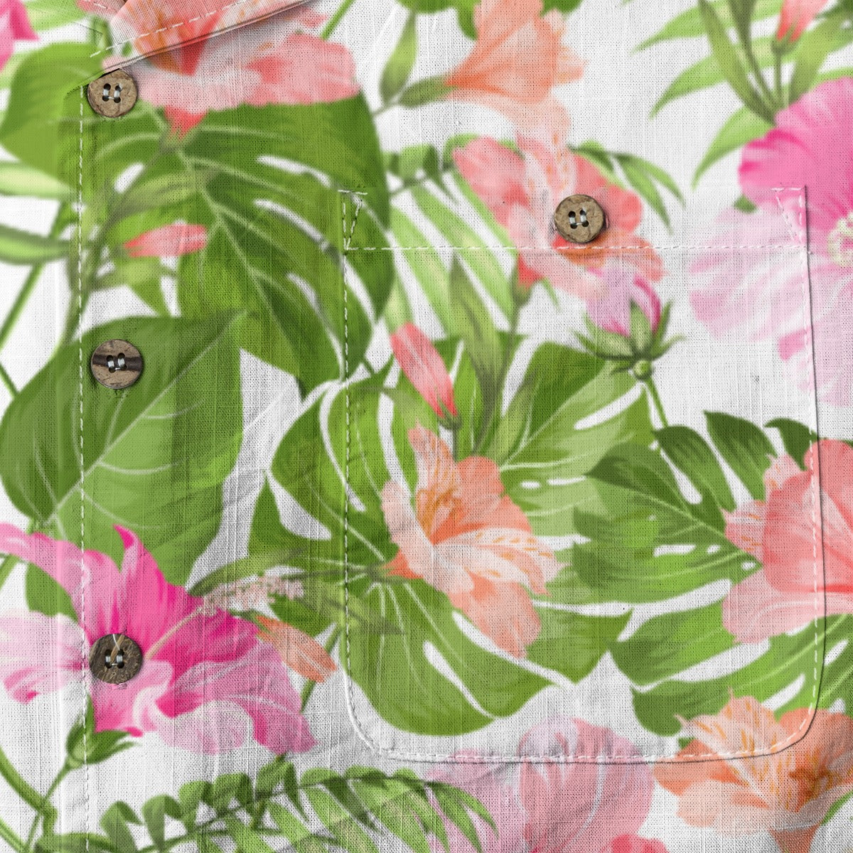 "Blooming Hibiscus" Hawaiian Shirt - 100% Cotton