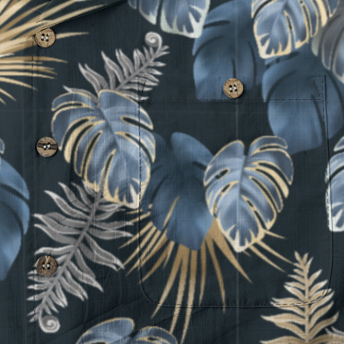 "Paradise Palms at Midnight"  Hawaiian Shirt - 100% Cotton