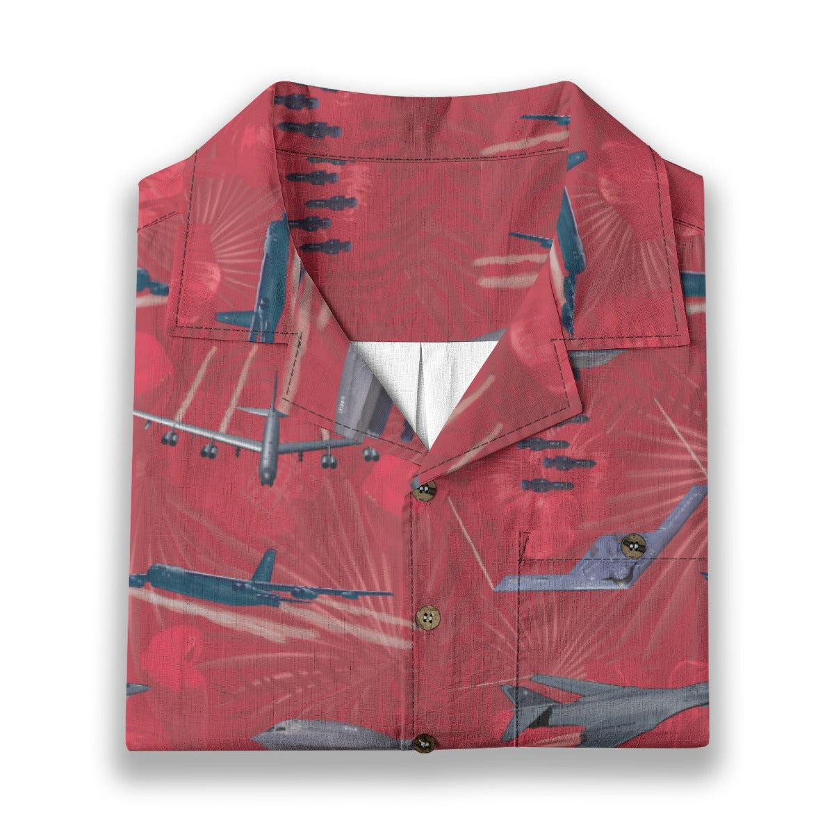 "USAF Bombers" Tribute Hawaiian Shirt, Red 100% Cotton!