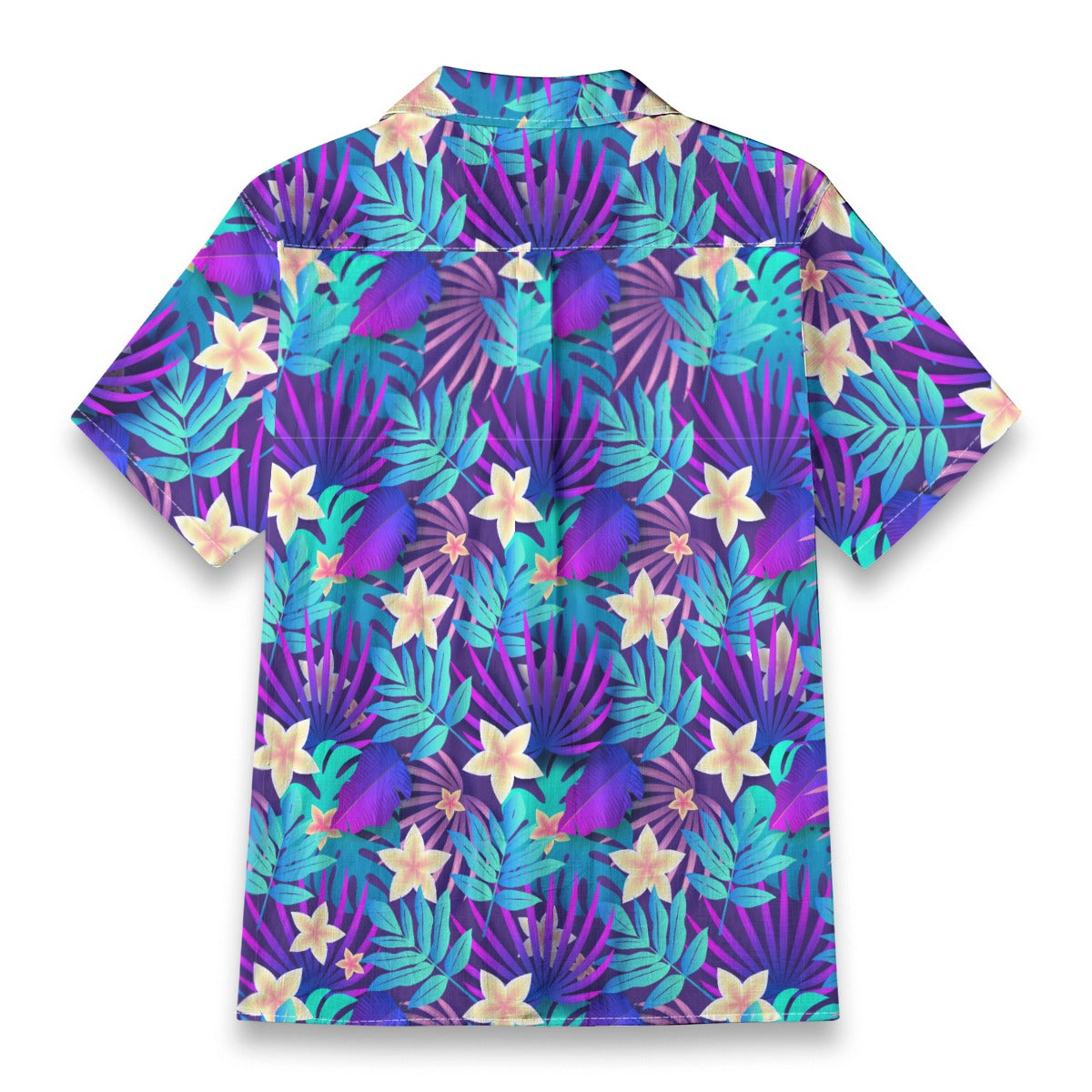 "Purple Paradise Blooms" Hawaiian Shirt - 100% Cotton