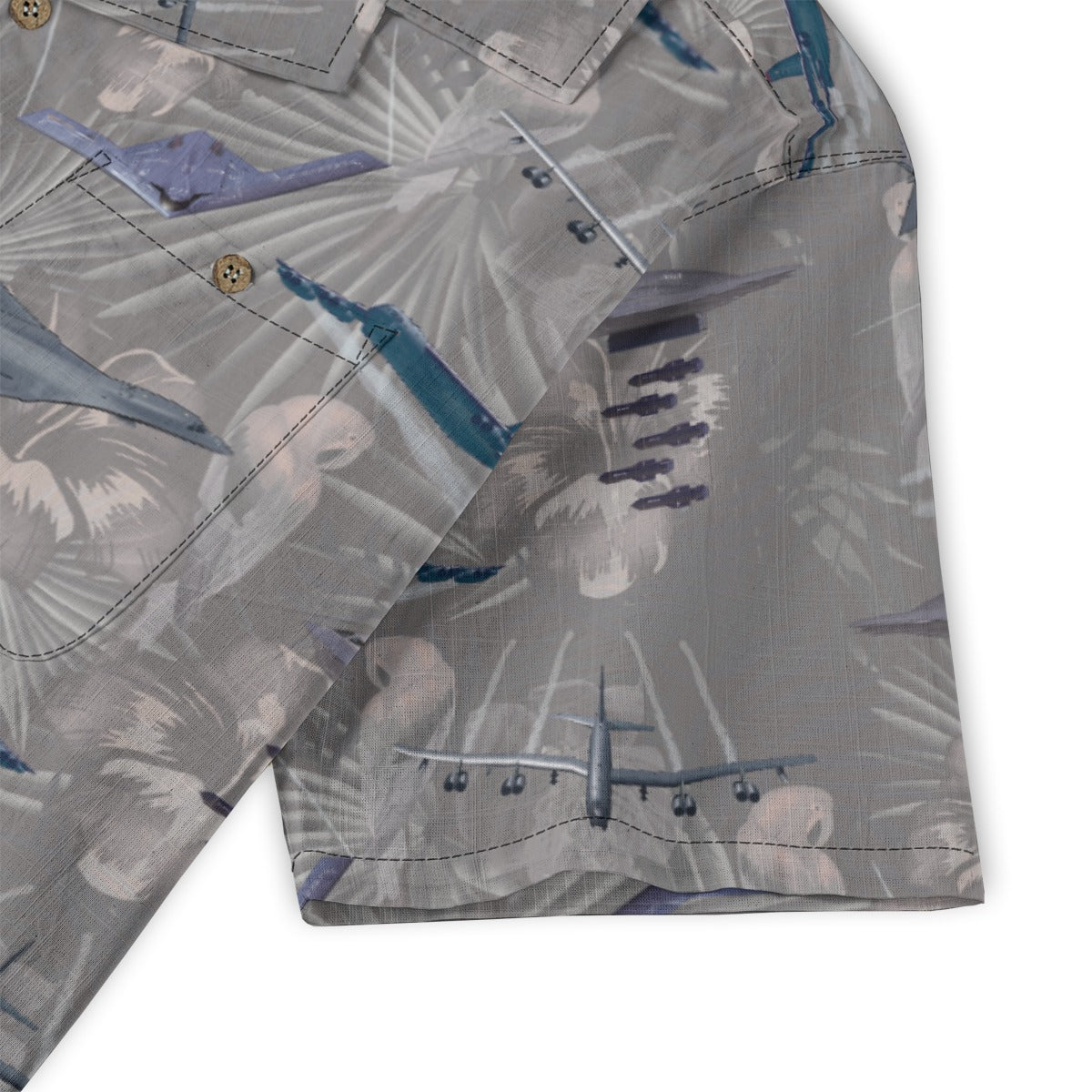"USAF Bombers" Tribute Hawaiian Shirt, Gray 100% Cotton!