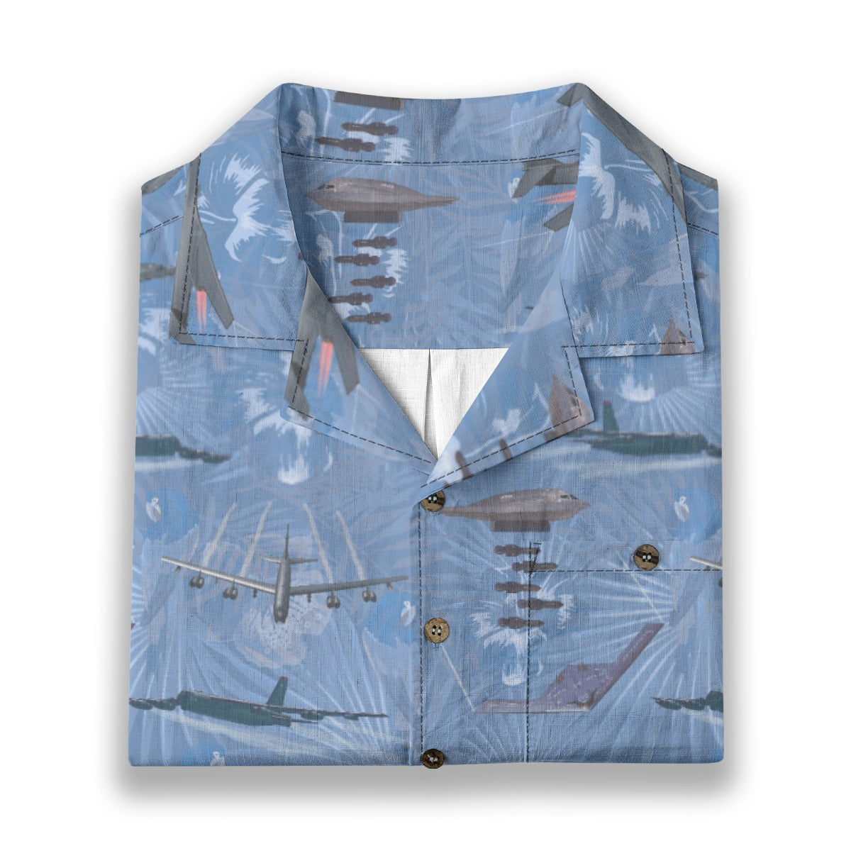 "USAF Bombers" Tribute Hawaiian Shirt, Blue 100% Cotton!