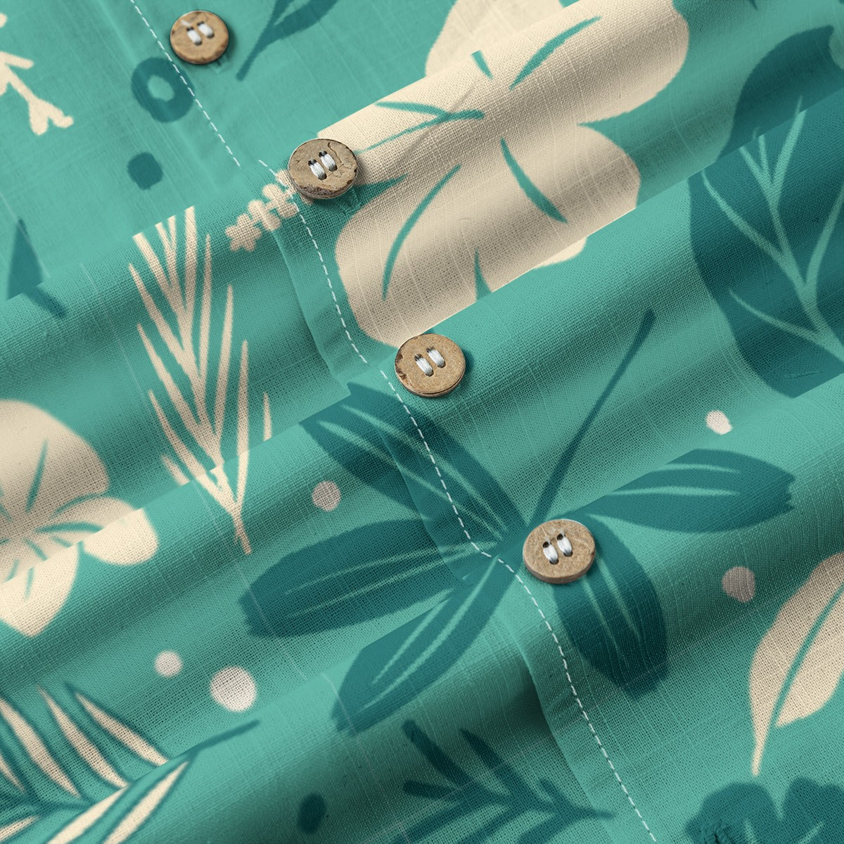 "Tropical Whispers" Hawaiian Shirt - 100% Cotton