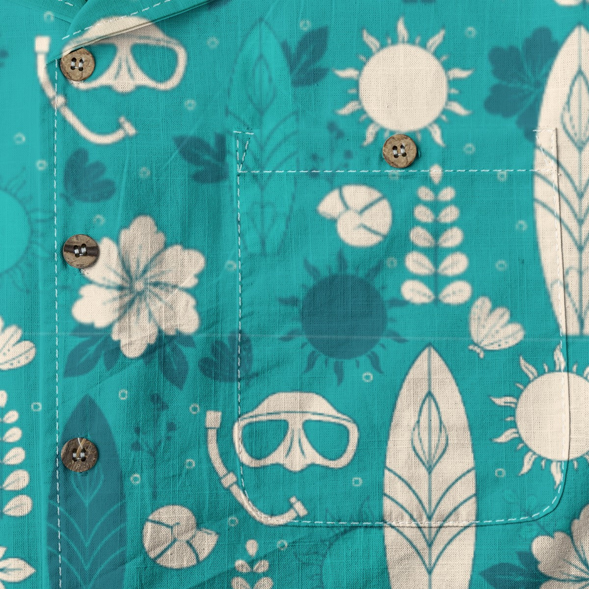 "Surf's Up! Dive Down!" Hawaiian Shirt - 100% Cotton