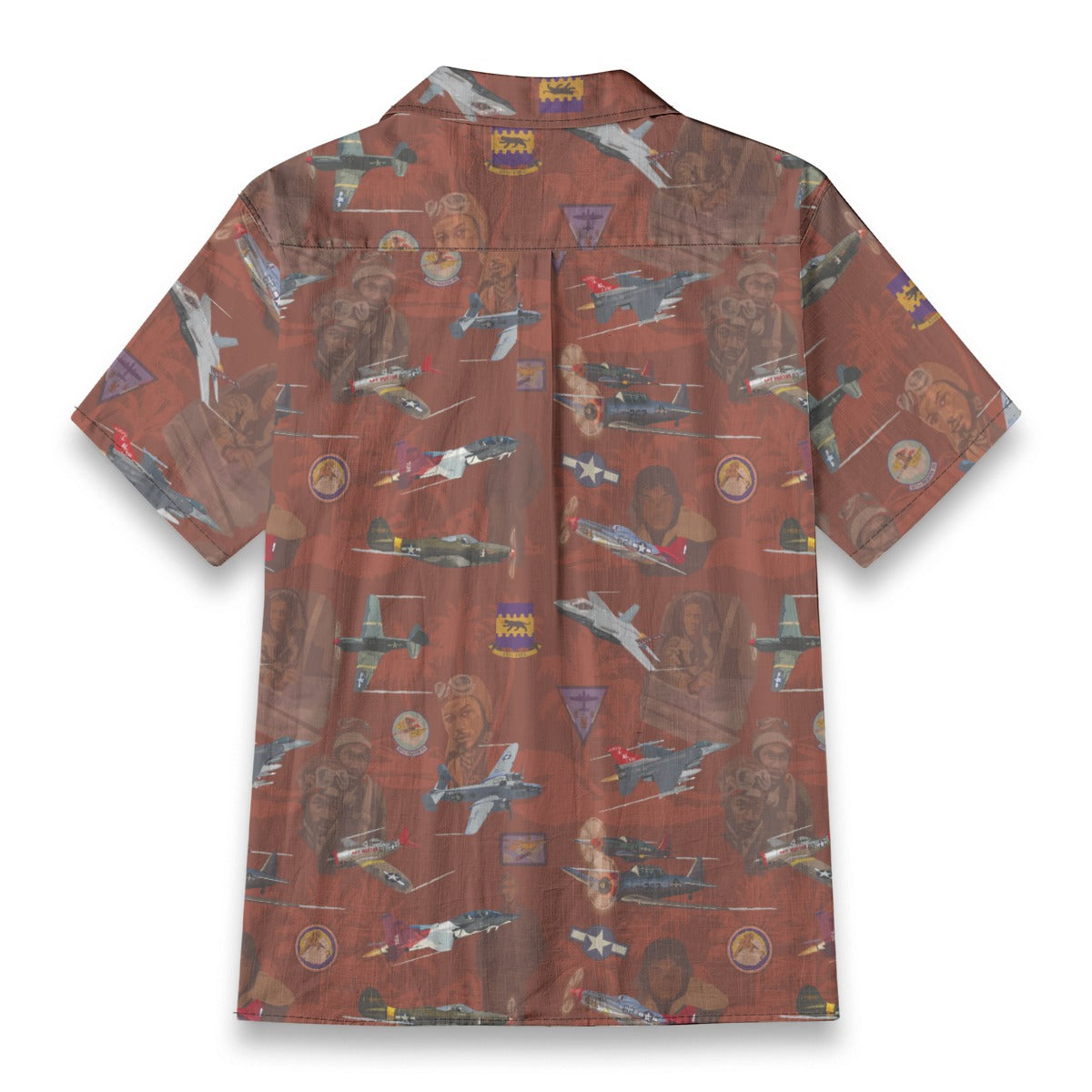 "Tuskegee Airmen" Hawaiian Tribute Shirt Red 100%  Cotton