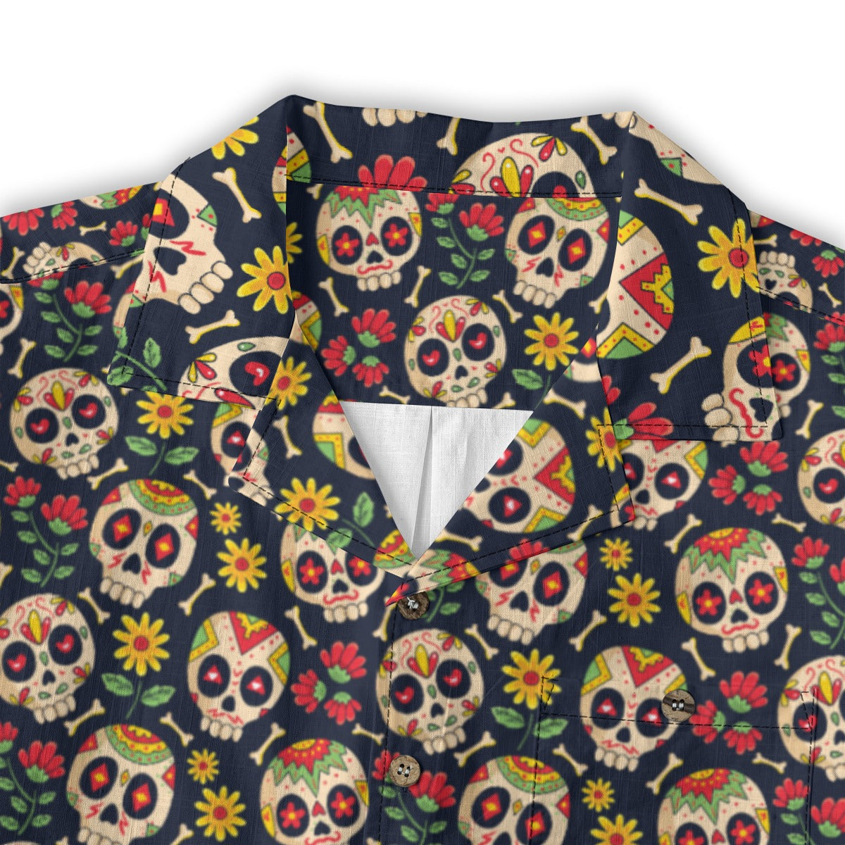 "Sugar Skull Fiesta" Cotton Celebration Shirt