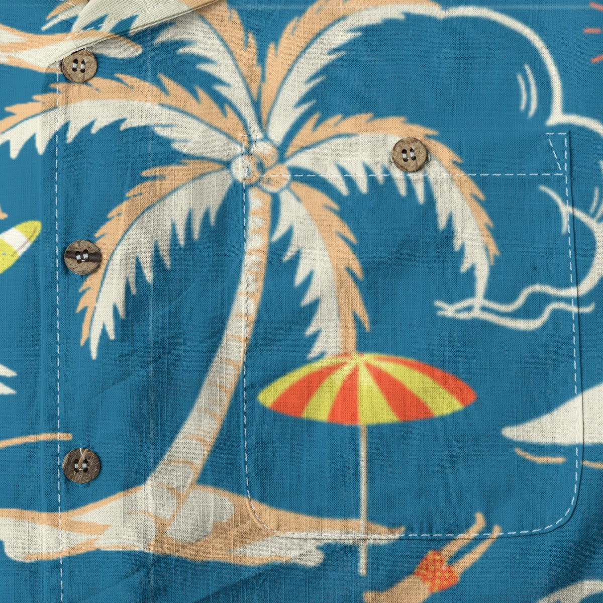 "Surfin', Sailin', and Tsunami" Hawaiian Shirt - 100% Cotton