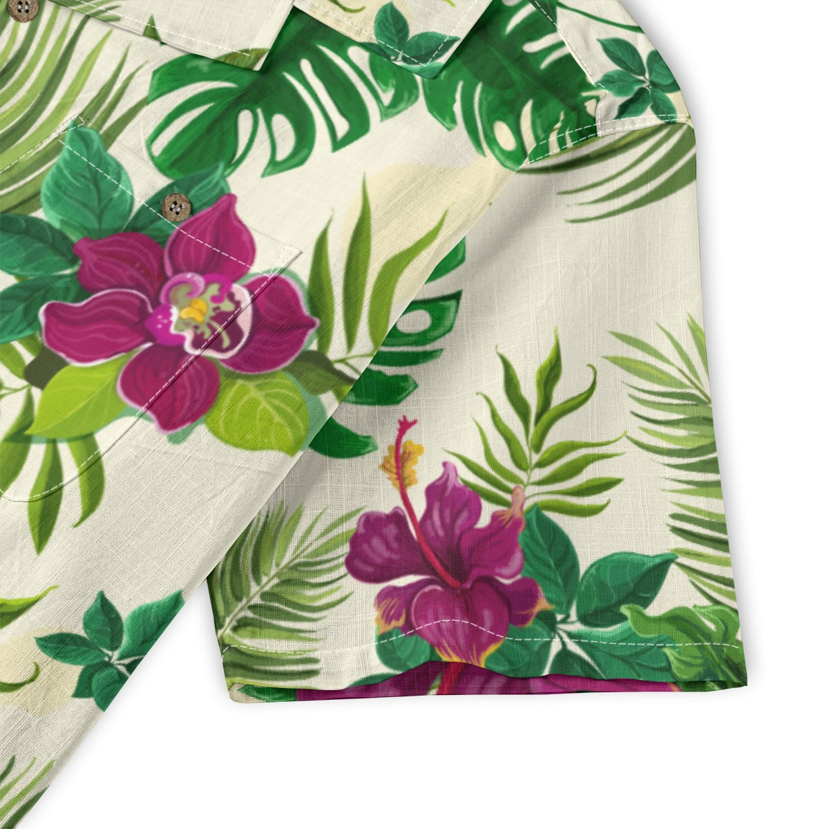 "Sunny Hibiscus Blooms"  Hawaiian Shirt - 100% Cotton