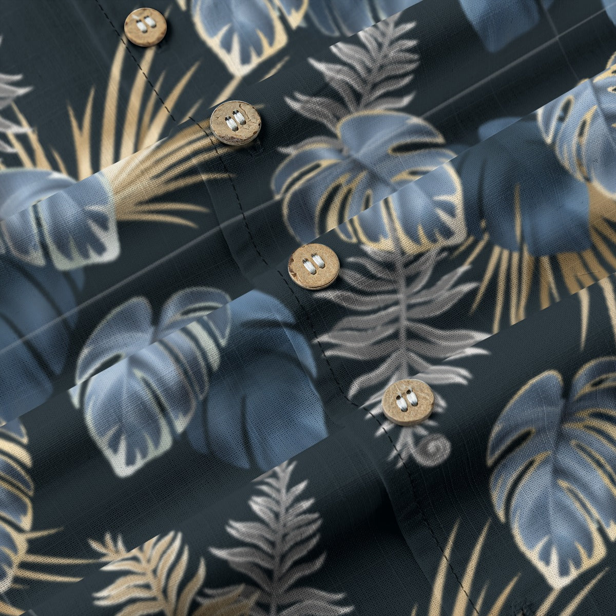 "Paradise Palms at Midnight"  Hawaiian Shirt - 100% Cotton