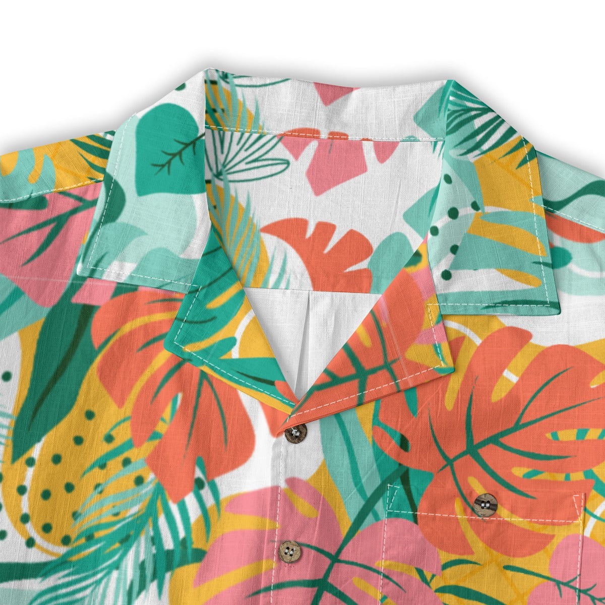"Island Leaves Kaleidoscope" Hawaiian Shirt - 100% Cotton