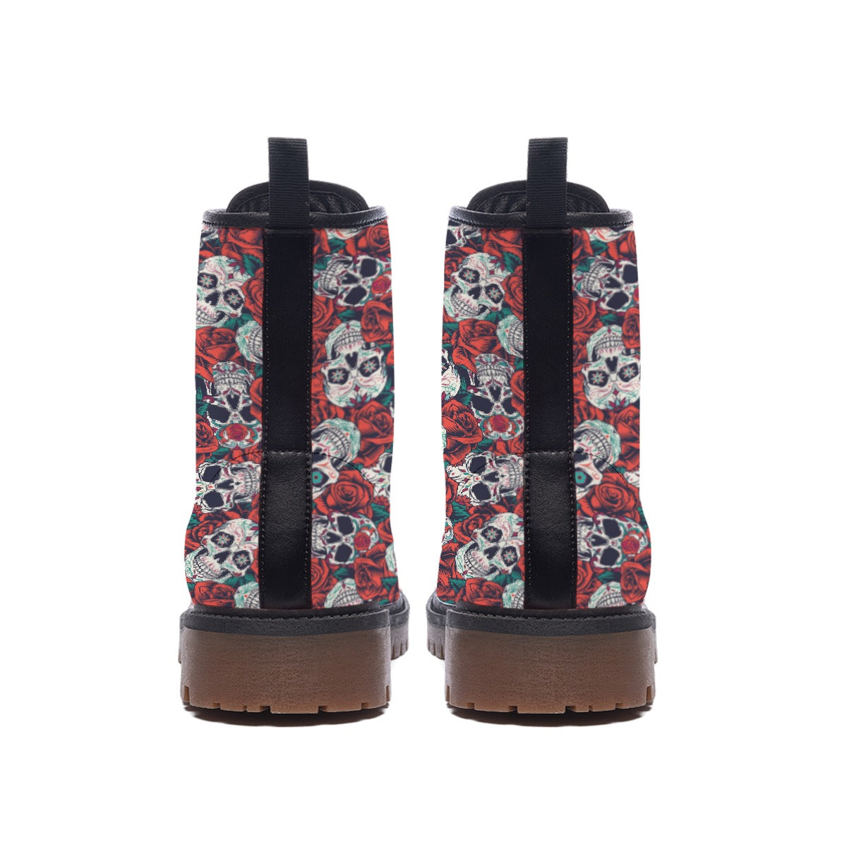 "Dia de Muertos in Roses" Women's Martin Short Boots
