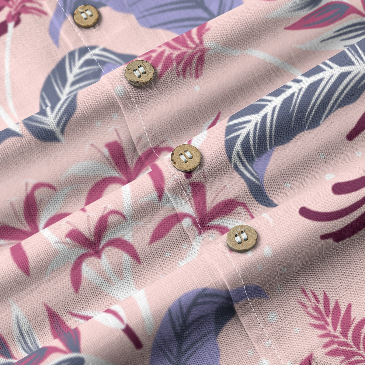 "Tropical Avian Whispers" Hawaiian Shirt - 100% Cotton