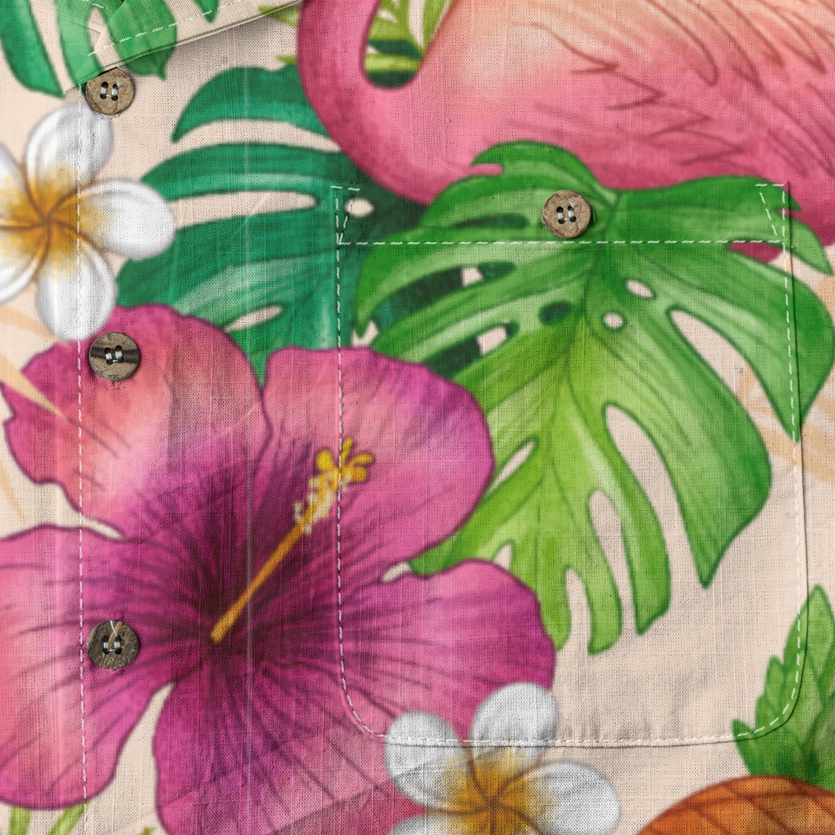 "Tropical Duo" Hawaiian Shirt - 100% Cotton