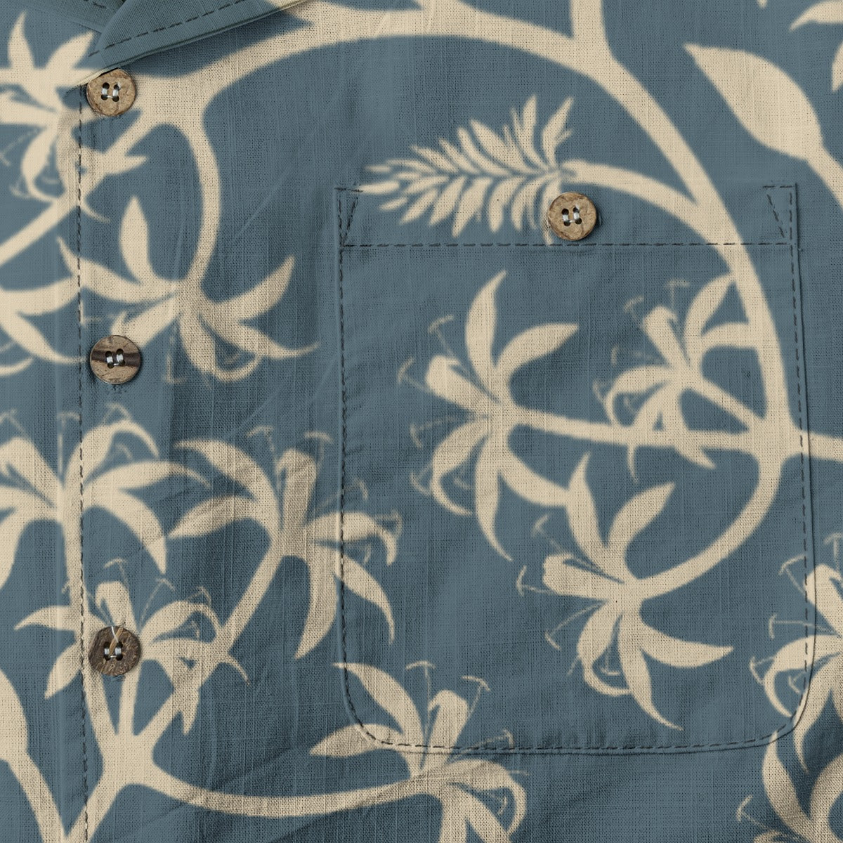 "Earthy Bluescape Oasis" Hawaiian Shirt - 100% Cotton