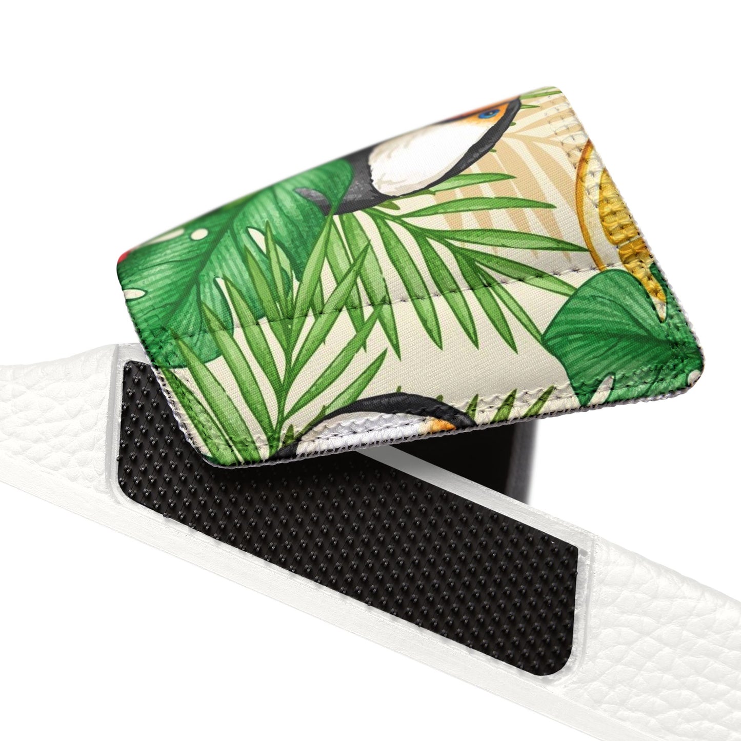 "Toucans Hiding in Hibiscus" Women's Beach Sandals - Island Vibes For Life