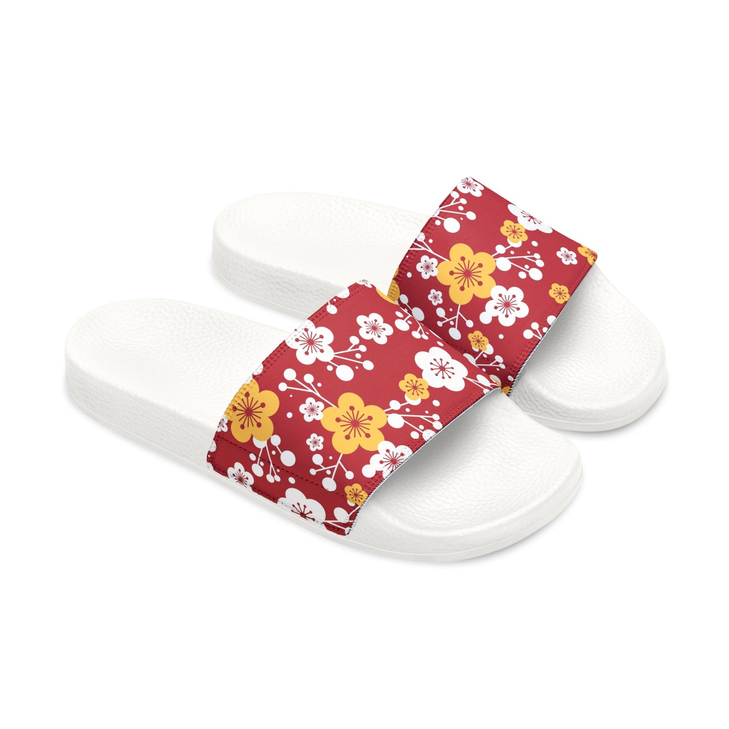 "Plum Crazy: a Floral Design" Men's Beach Sandals - Island Vibes For Life