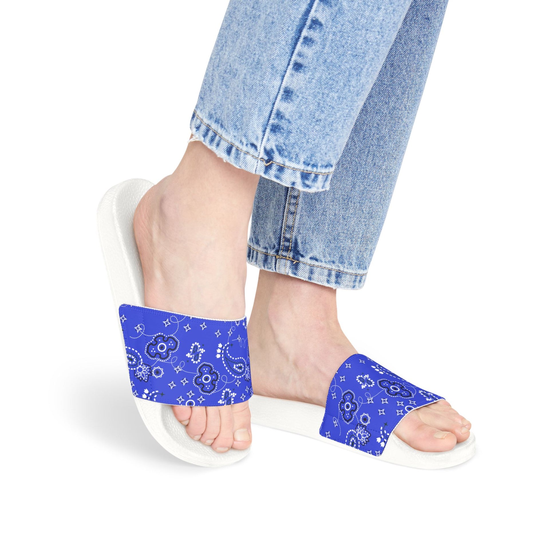 "Blue Paisley Bliss" Women's Beach Sandals - Island Vibes For Life