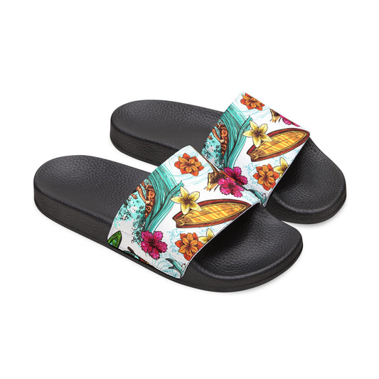 "Microbus and Surfboards" Women's Beach Sandals - Island Vibes For Life