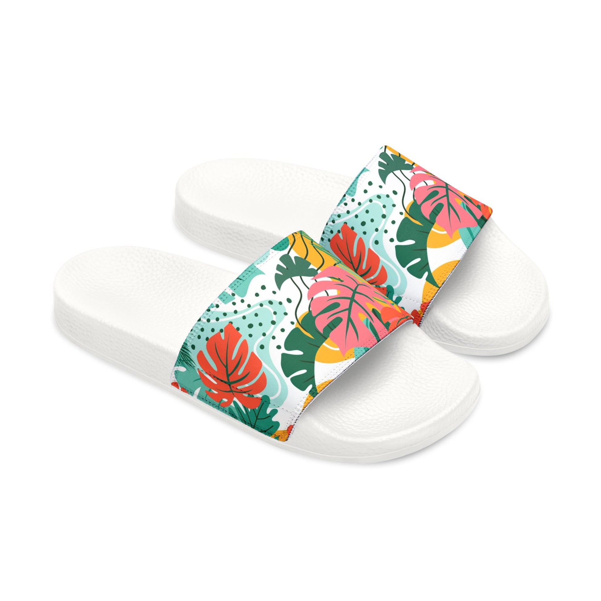 "Island Leaves Kaleidoscope" Women's Beach Sandals - Island Vibes For Life