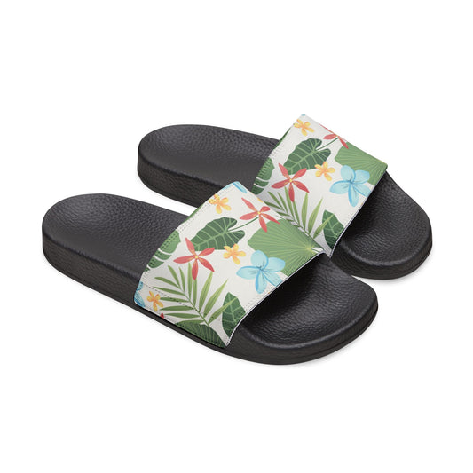 "Caribbean Leaf Carnival" Women's Beach Sandals - Island Vibes For Life