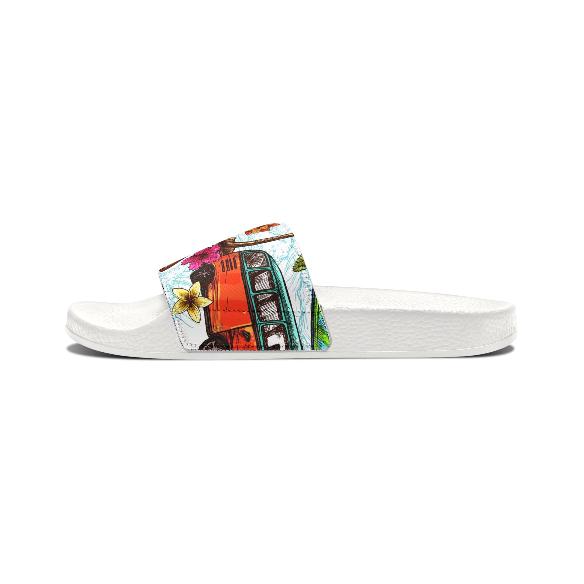 "Microbus and Surfboards" Women's Beach Sandals - Island Vibes For Life