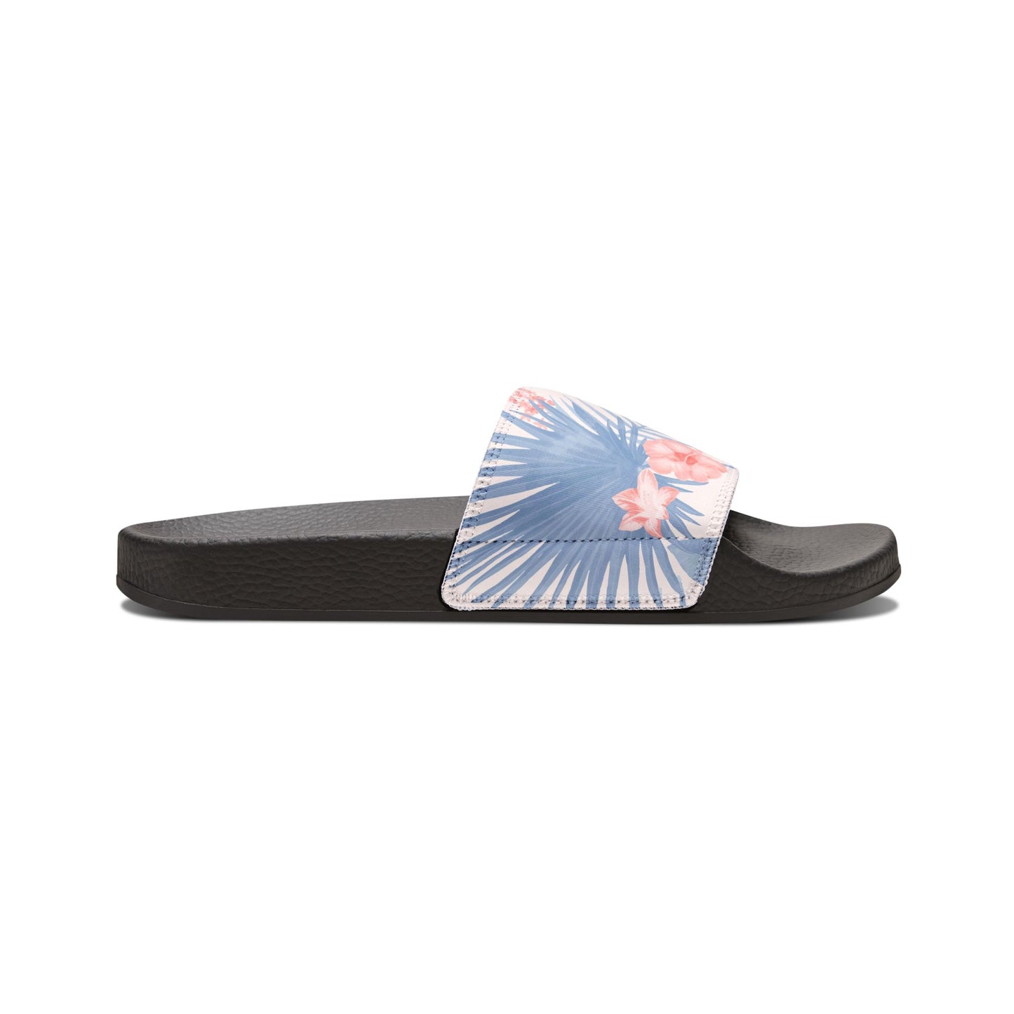 "Tropical Bliss: Coral Hibiscus Dreams" Women's Slide Sandals - Island Vibes For Life