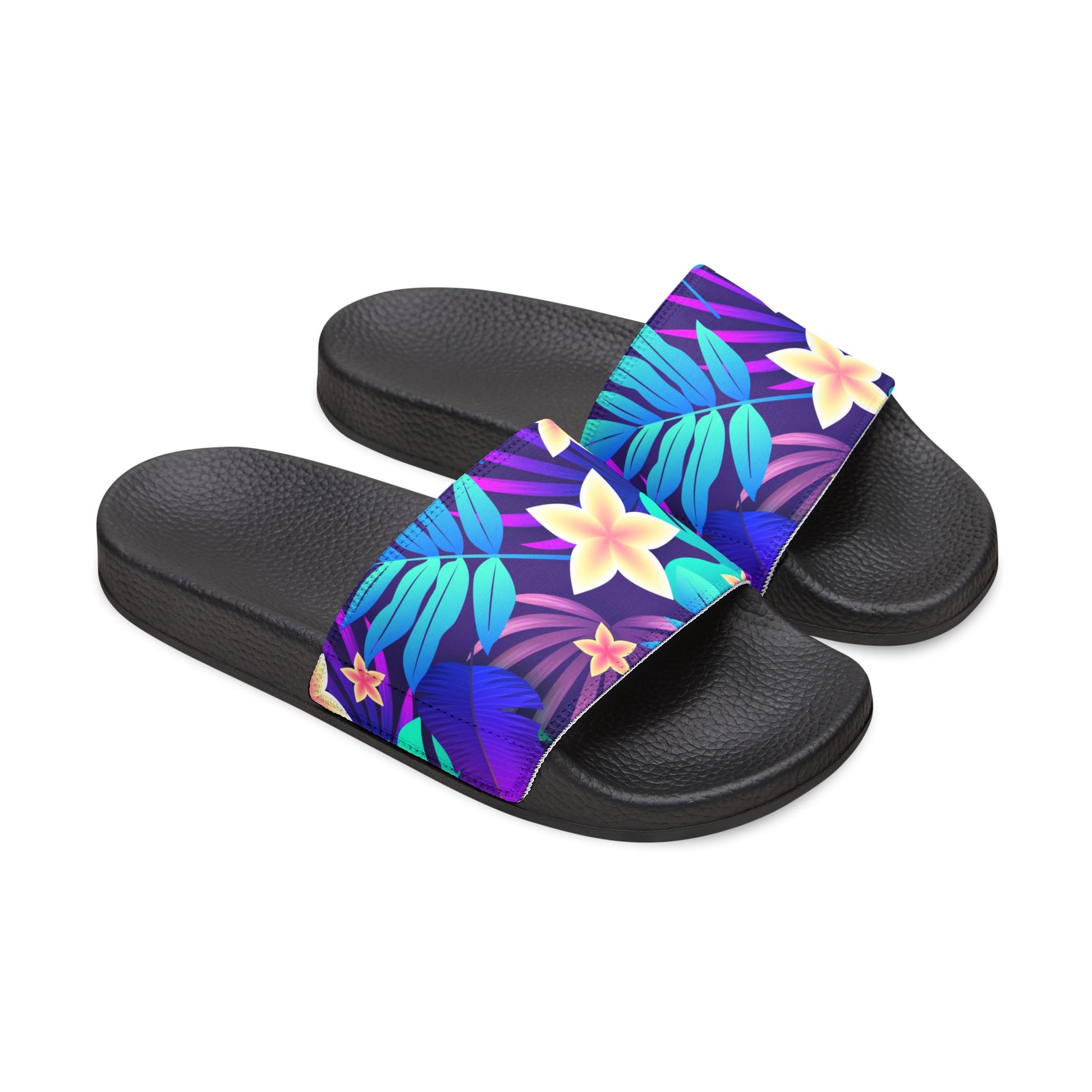 "Purple Paradise Blooms" Women's Beach Sandals - Island Vibes For Life