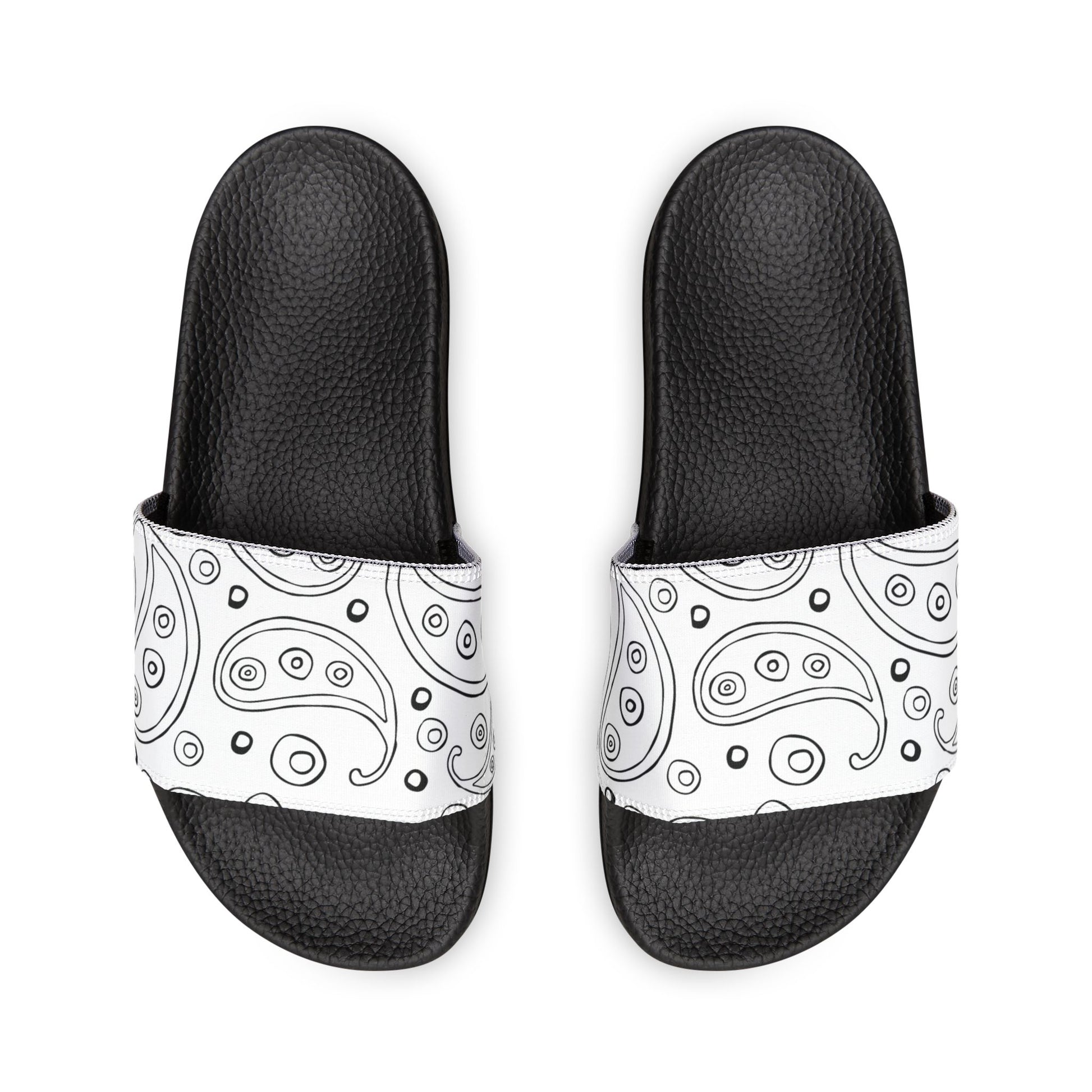 "White Paisley Breeze" Men's Beach Sandals - Island Vibes For Life