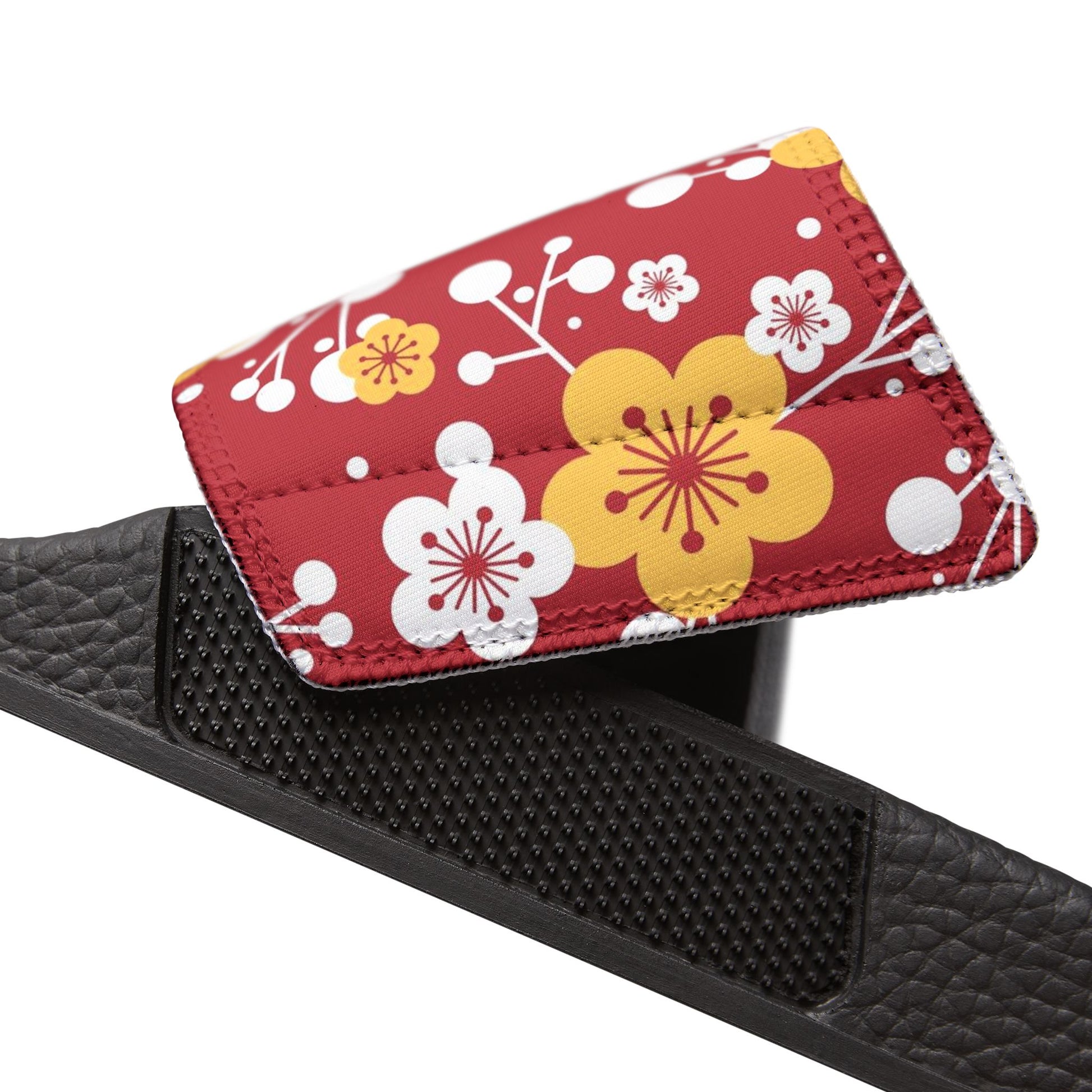 "Plum Crazy: a Floral Design"  Men's Beach Sandals - Island Vibes For Life