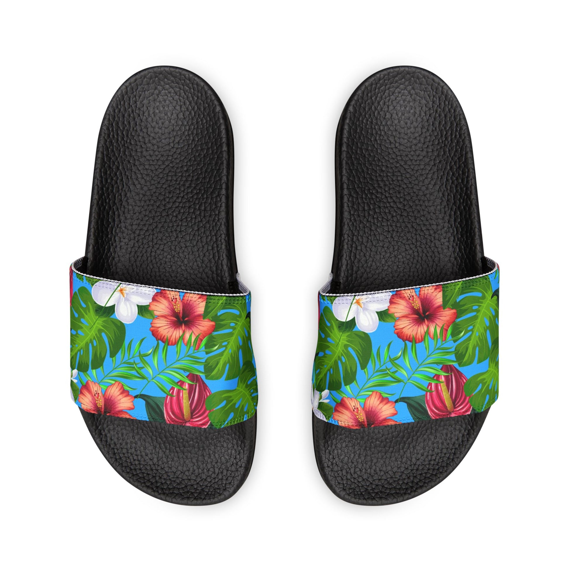 "Jungle Odyssey Hues: Rainforest Expedition" Women's Beach Sandals - Island Vibes For Life