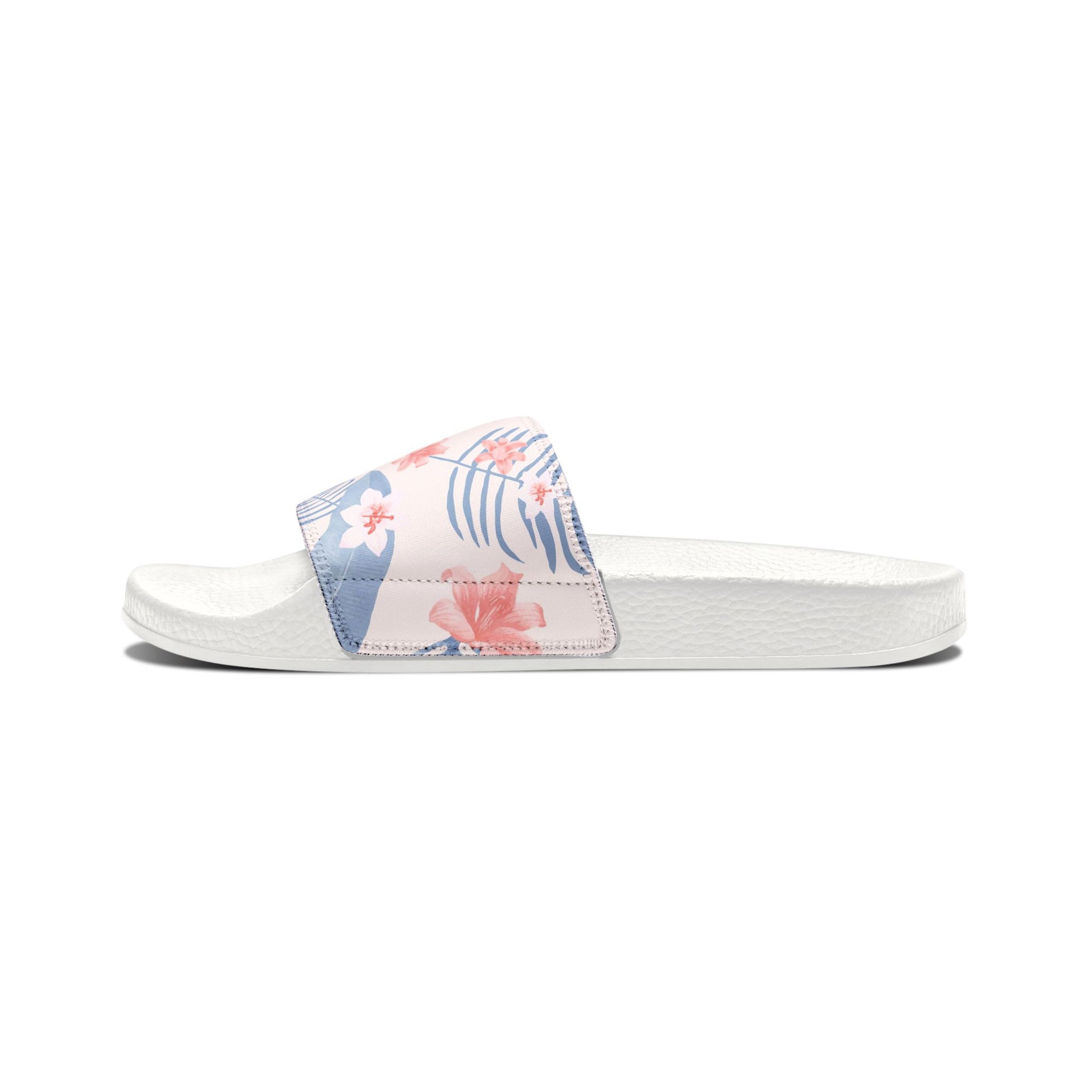 "Tropical Bliss: Coral Hibiscus Dreams" Men's Beach Sandals - Island Vibes For Life