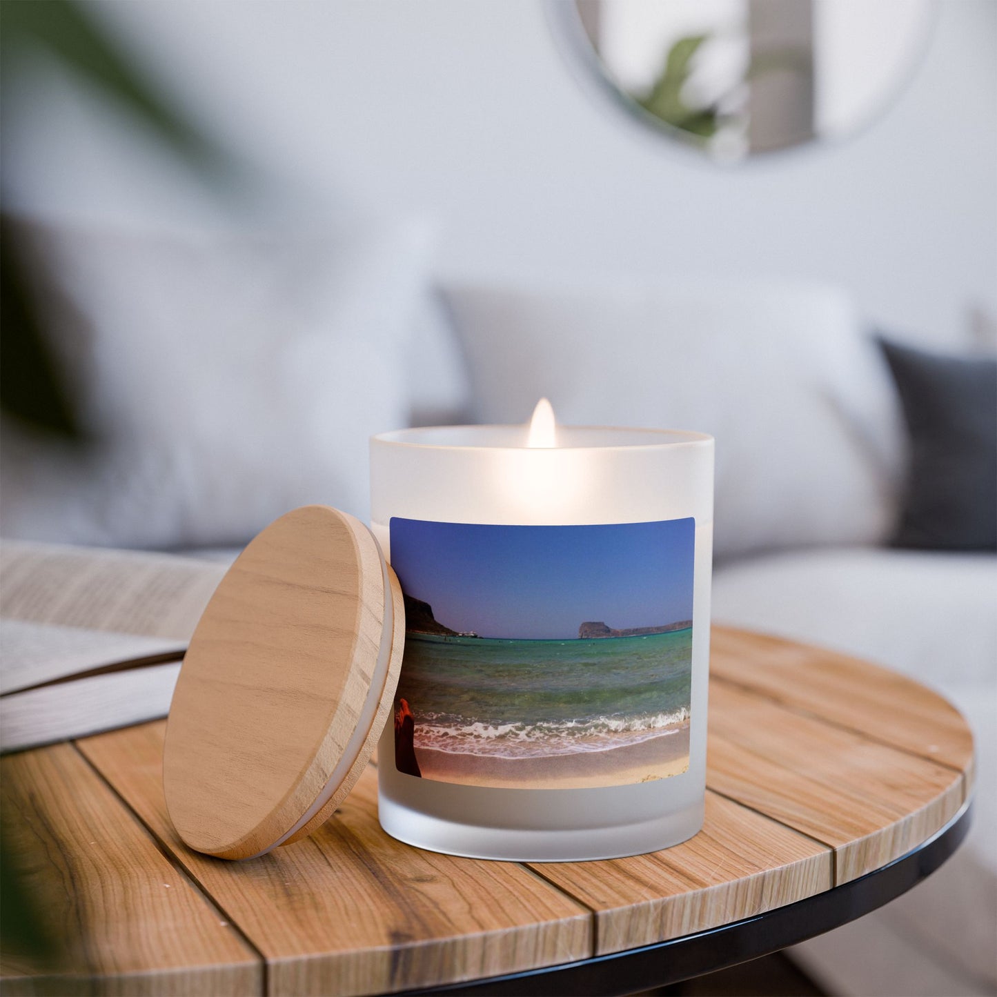 Beachfront Bliss Frosted Glass Candle - 11oz - Perfect for Relaxation and Home Decor