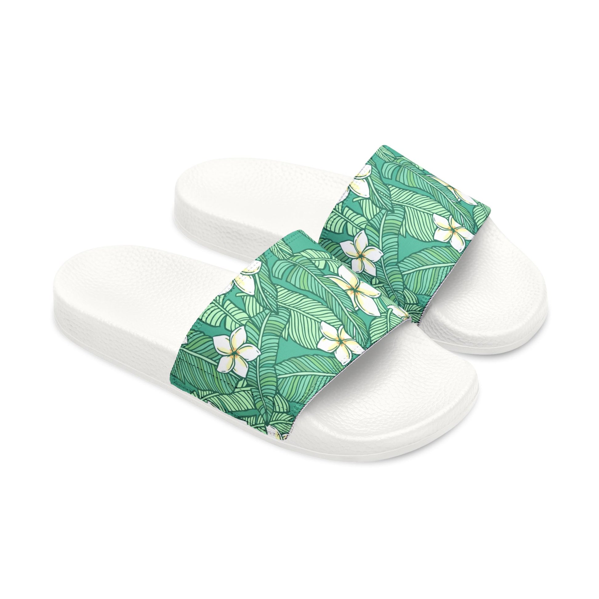 "Jasmine Palm Paradise" Men's Beach Sandals - Island Vibes For Life