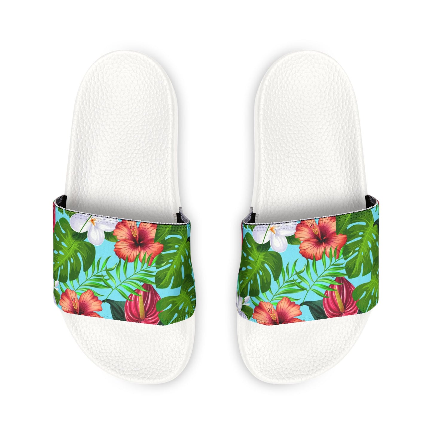 "Jungle Odyssey Hues: Celadon Blue" Men's Beach Sandals - Island Vibes For Life