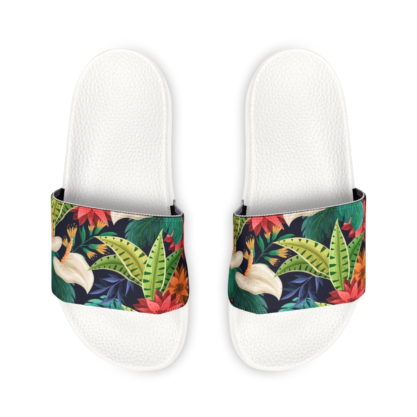 "Nocturnal Blooms: Nighttime Botanical Beauty" Men's Beach Sandals - Island Vibes For Life