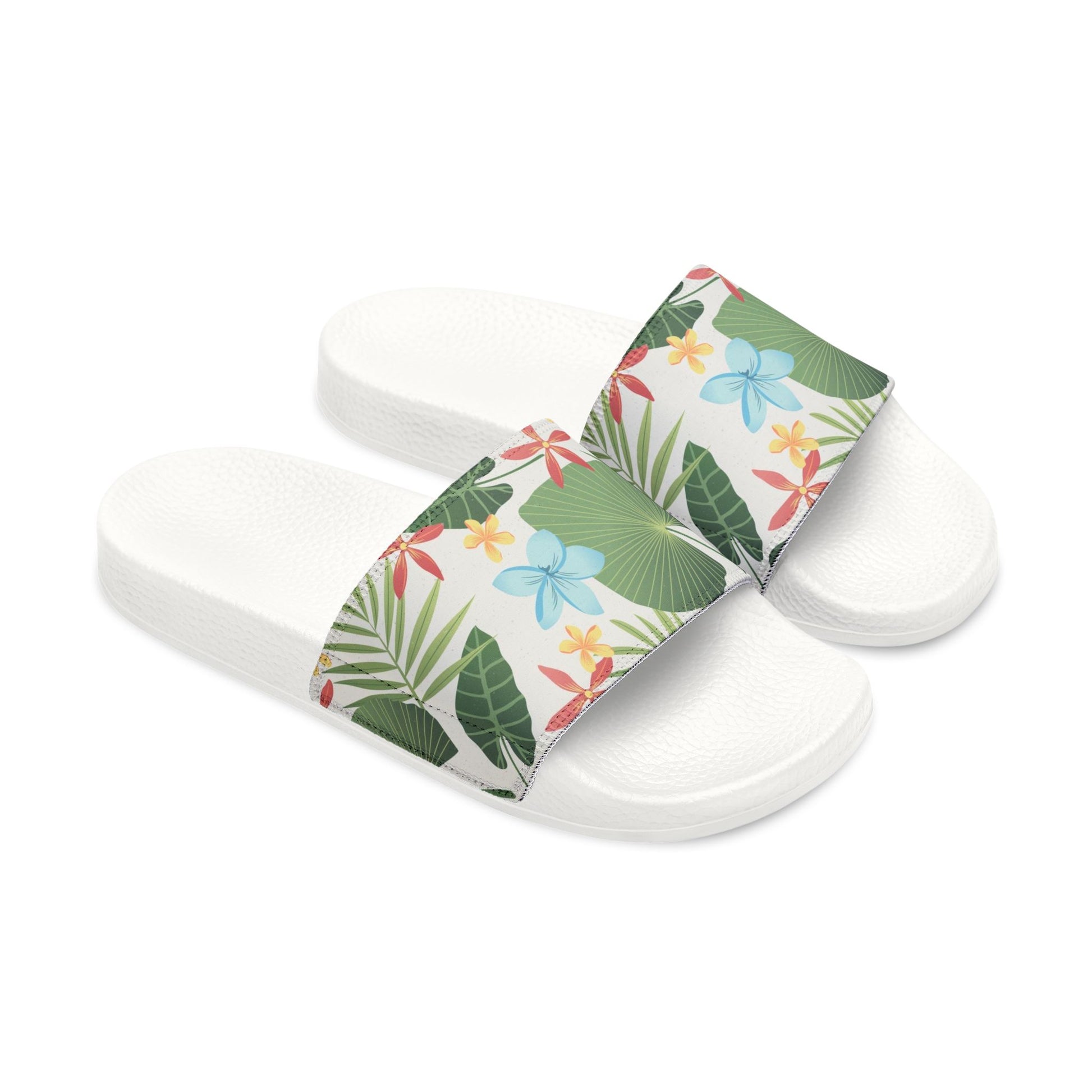 "Caribbean Leaf Carnival" Men's Beach Sandals - Island Vibes For Life