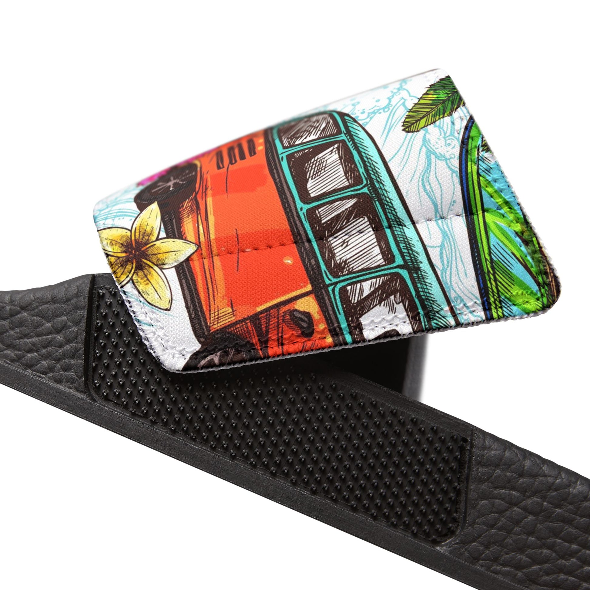"Microbus and Surfboards" Men's Beach Sandals - Island Vibes For Life
