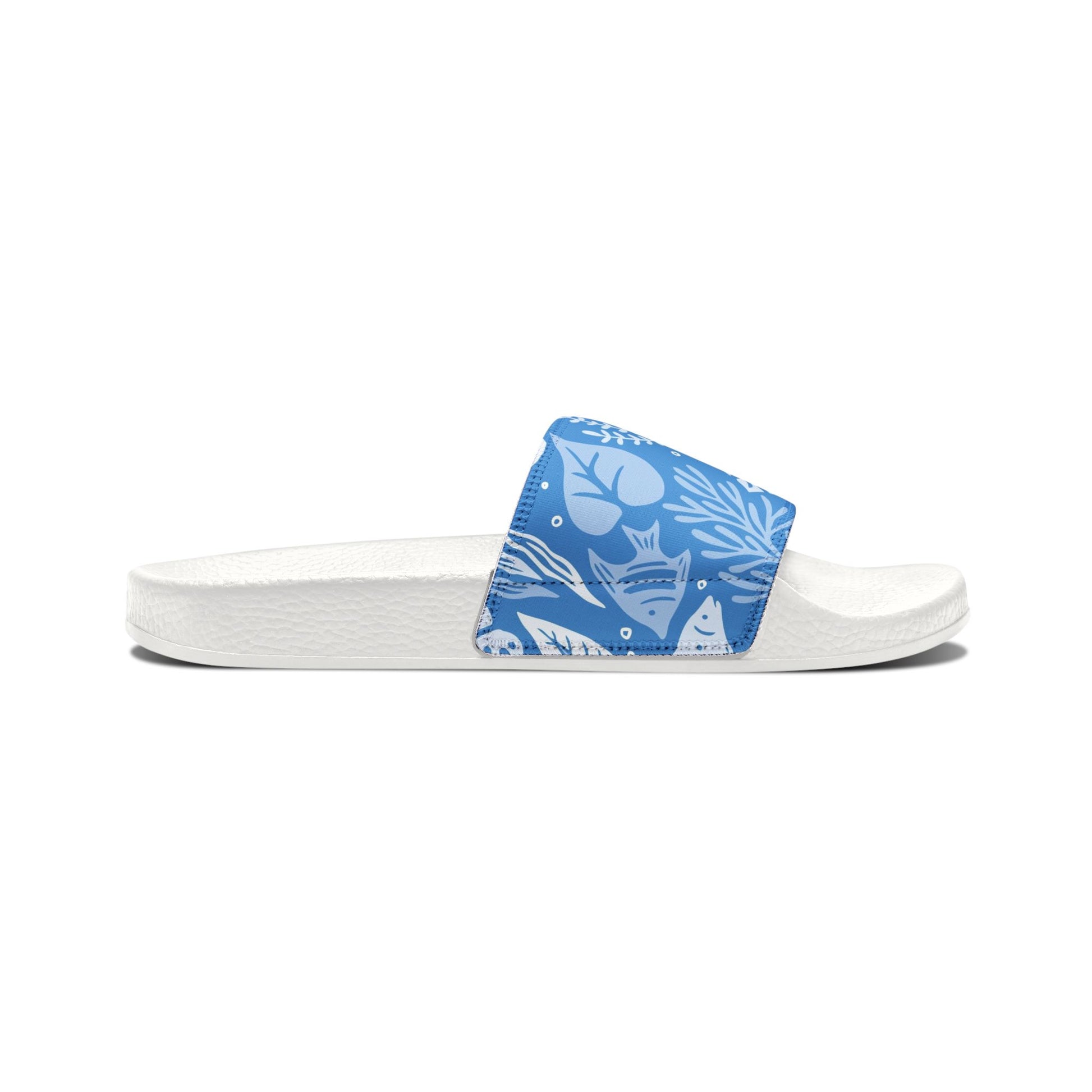 "Marine Marvels: Blue Serenade" Men's Beach Sandals - Island Vibes For Life