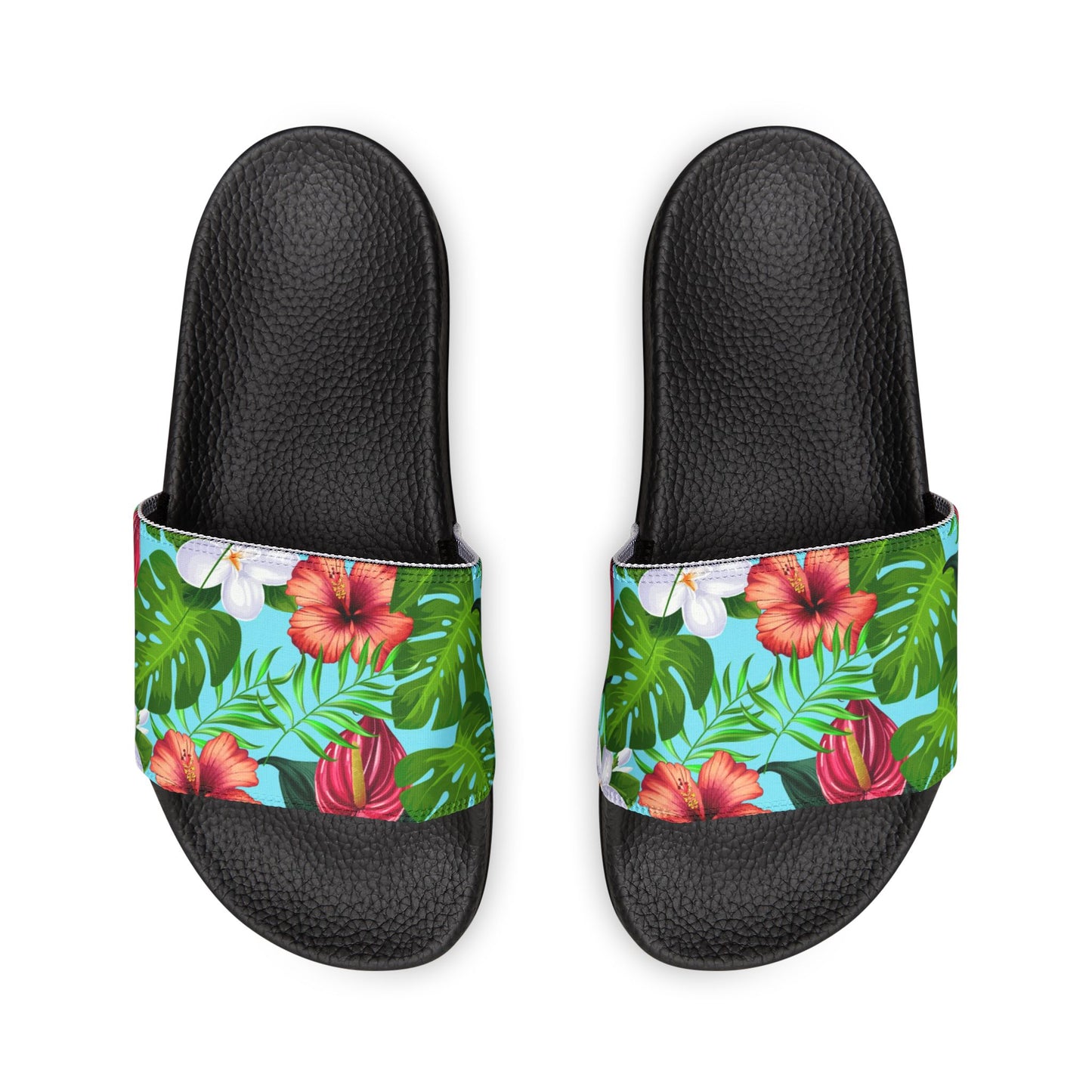 "Jungle Odyssey Hues: Celadon Blue" Men's Beach Sandals - Island Vibes For Life