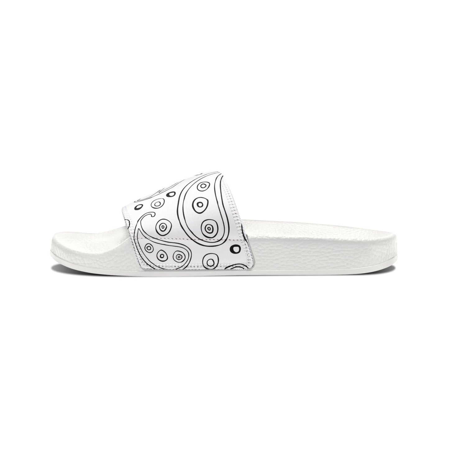 "White Paisley Breeze" Men's Beach Sandals - Island Vibes For Life