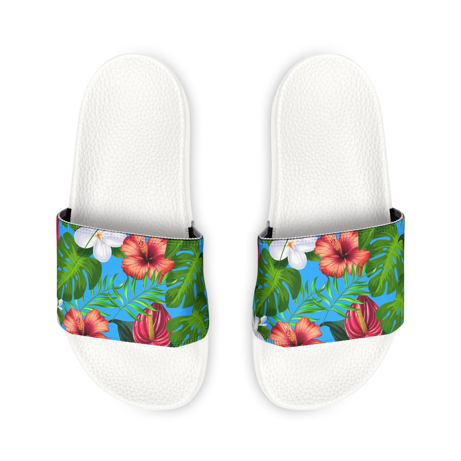 "Jungle Odyssey Hues: Rainforest Expedition" Women's Beach Sandals - Island Vibes For Life