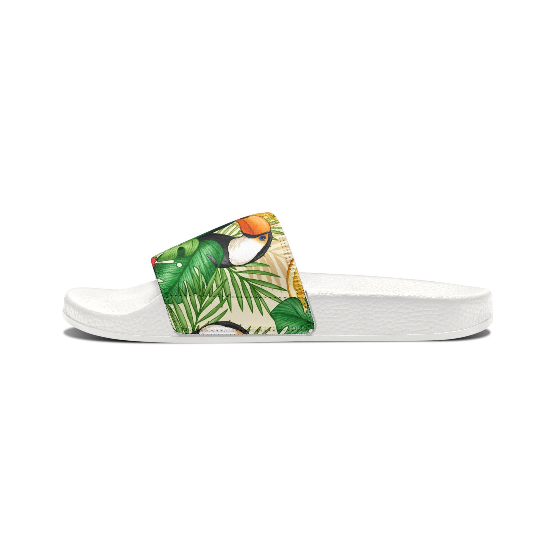 "Toucans Hiding in Hibiscus" Women's Beach Sandals - Island Vibes For Life