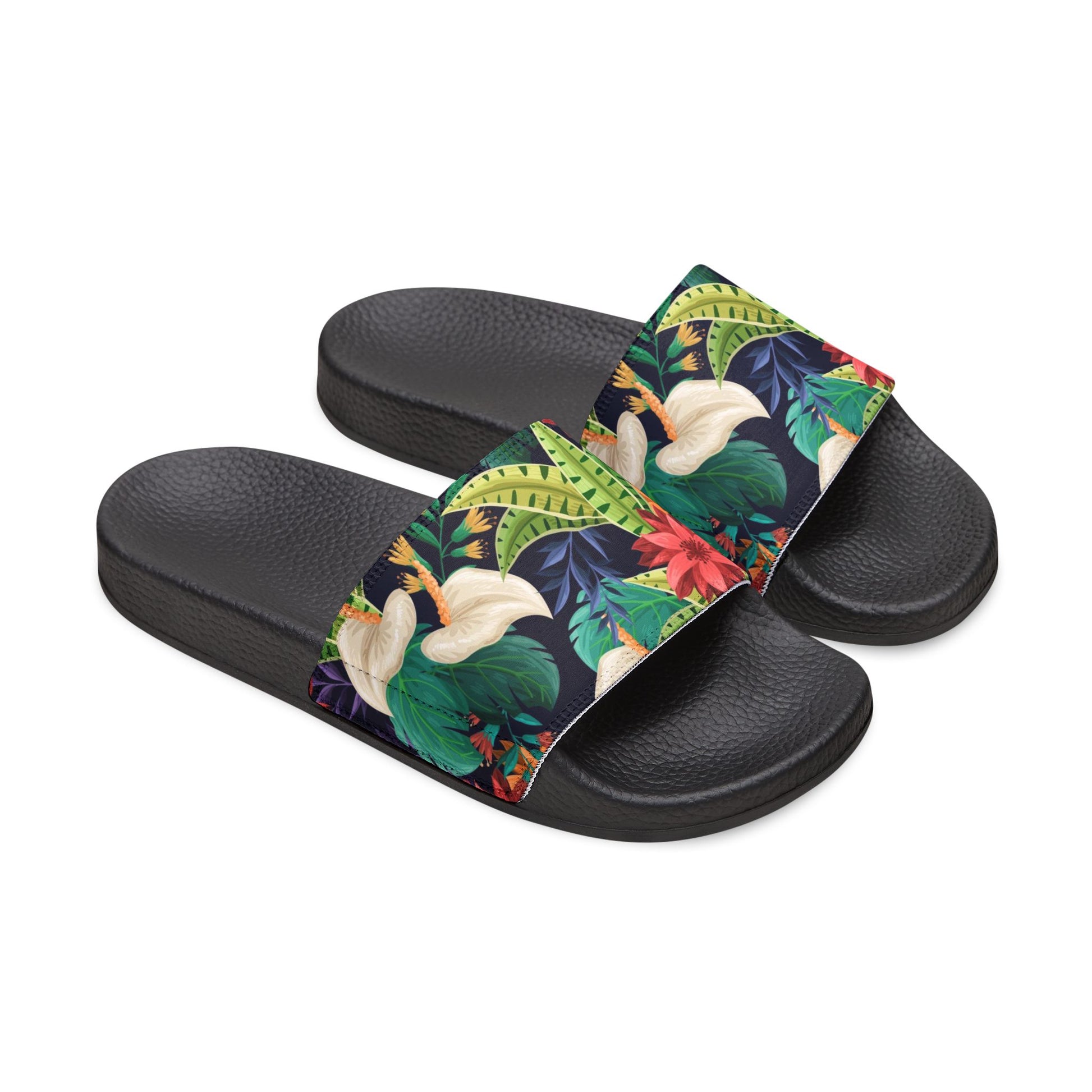 "Nocturnal Blooms" Women's Beach Sandals - Island Vibes For Life