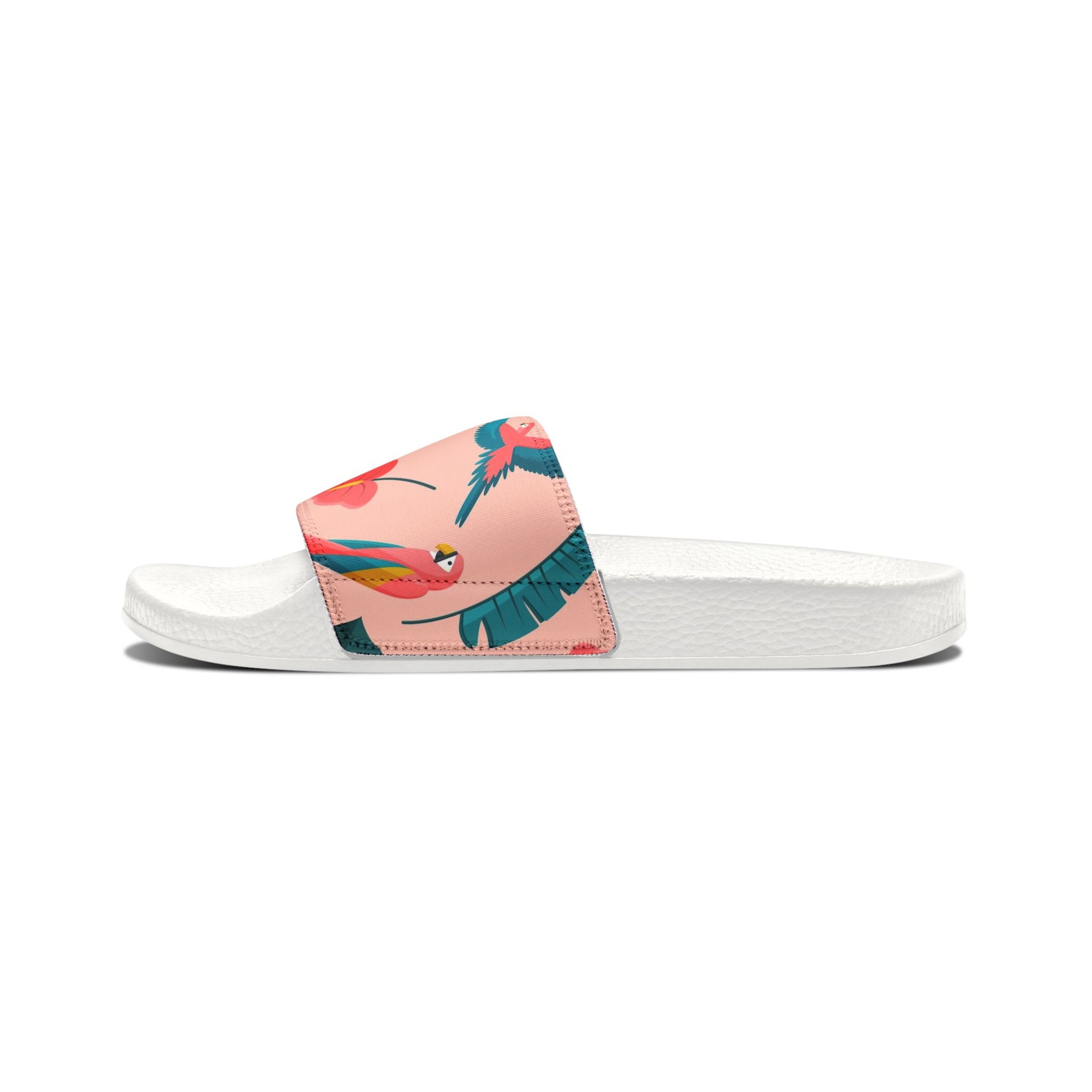 "Colorful Plumage: Pink Paradise" Men's Beach Sandals - Island Vibes For Life
