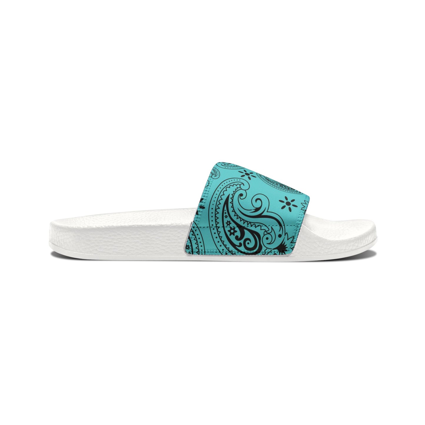 "Teal Paisley Treasure" Men's Beach Sandals - Island Vibes For Life