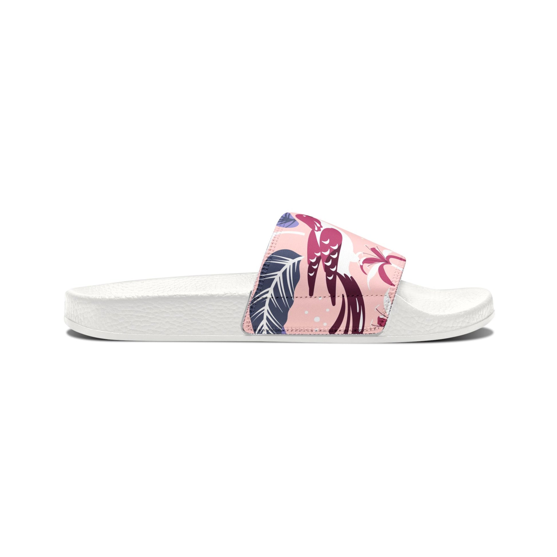 "Tropical Avian Whispers: Pink Paradise" Women's Beach Sandals - Island Vibes For Life