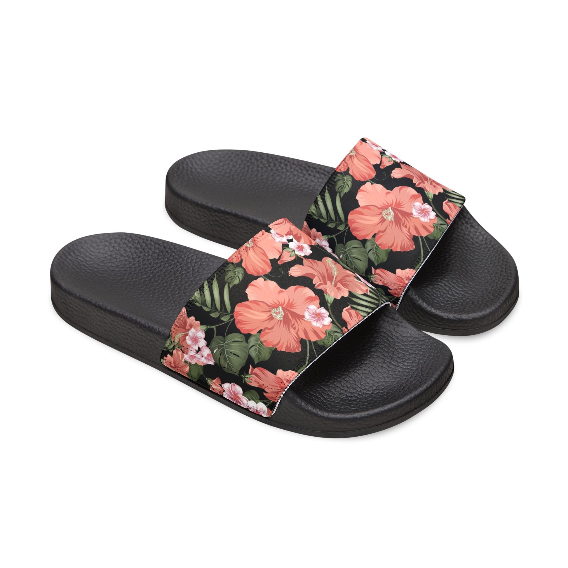 "Midnight Bloomscape" Women's Beach Sandals - Island Vibes For Life